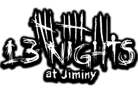 13 Nights at Jiminy haunted house in Massachusetts logo