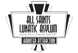 All Saints Lunatic Asylum haunted house in California logo