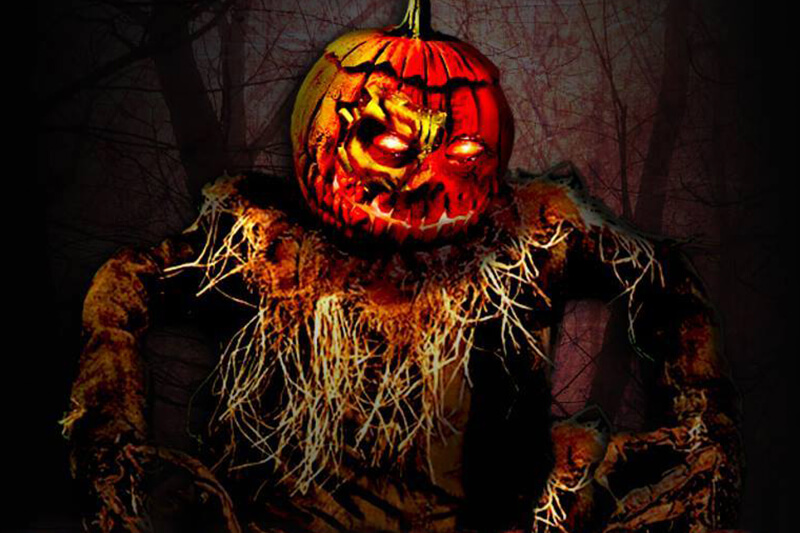 Camp Fear haunted house in Nebraska pumpkin faced monster