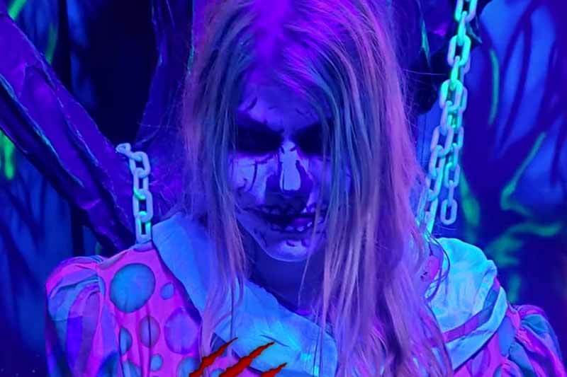 Northern Frights haunted house in Minnesota ghost girl staring