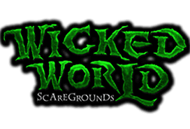 Wicked World Scaregrounds haunted house in Kentucky logo
