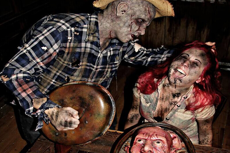Haunted Hell Nashville haunted house in Tennessee zombie man torturing a girl