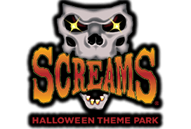 Screams Halloween Theme Park haunted house in Texas logo