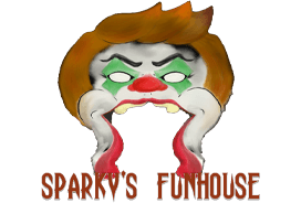 Sparky's Fun House haunted house in Washington logo