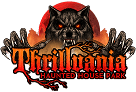 Thrillvania Haunted House Park haunted house in Texas logo